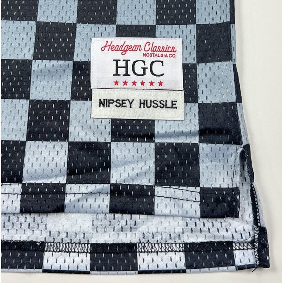 Nipsey Hussle #60 Crenshaw Headgear Classics Men XL Black White Checkered Jersey - Picture 3 of 11